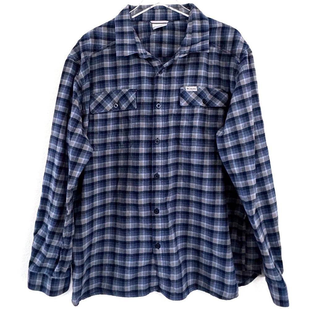 Columbia | Men's Blue Plaid‎ Flare Gun Stretch Flannel Long Sleeve Shirt